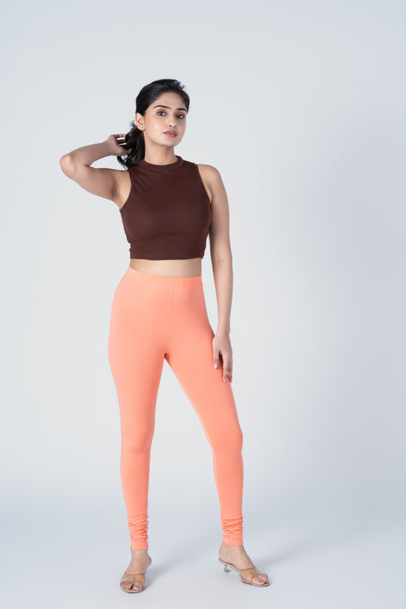 SlimFlow™ Peach Churidar Leggings