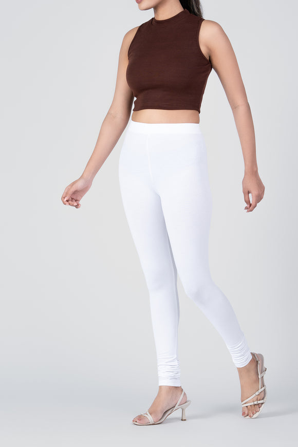 SlimFlow™ White Churidar Leggings