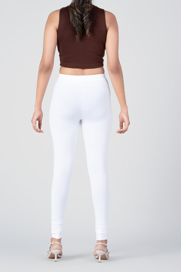 SlimFlow™ White Churidar Leggings