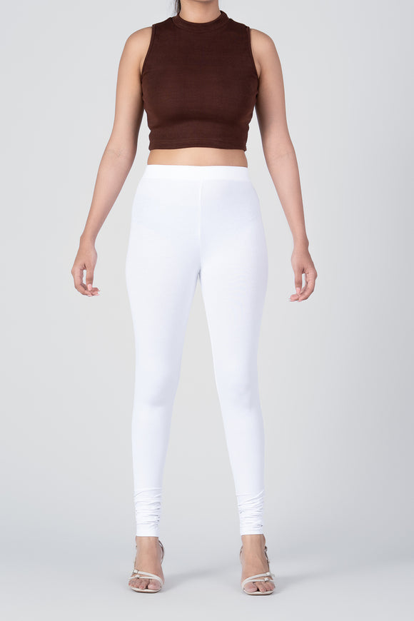 SlimFlow™ White Churidar Leggings