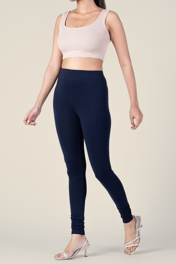 SlimFlow™ Dark Navy Churidar Leggings