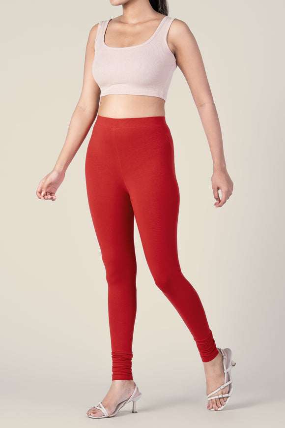 SlimFlow™ Red Churidar Leggings