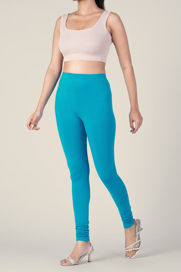 SlimFlow™ Turquoise Blue Churidar Leggings