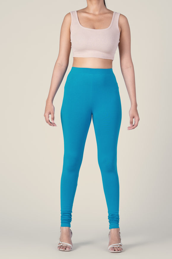 SlimFlow™ Turquoise Blue Churidar Leggings