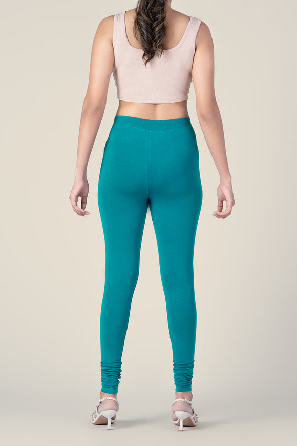 SlimFlow™ Petrol Blue Churidar Leggings