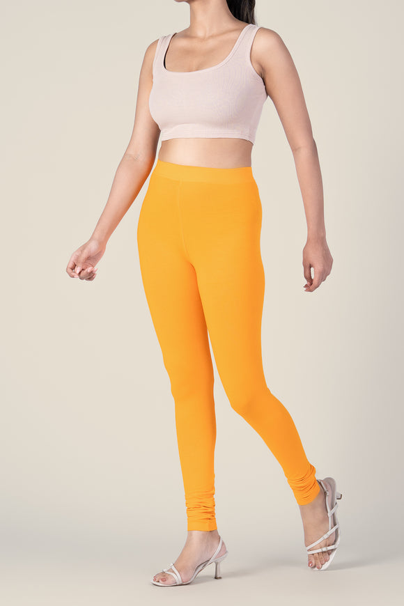 SlimFlow™ Golden Yellow Churidar Leggings