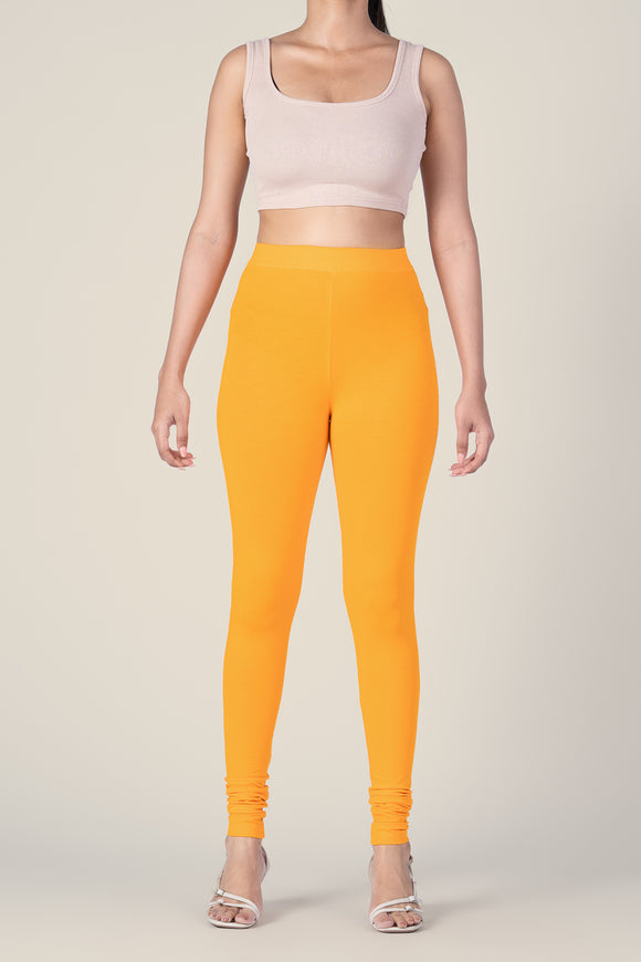 SlimFlow™ Golden Yellow Churidar Leggings