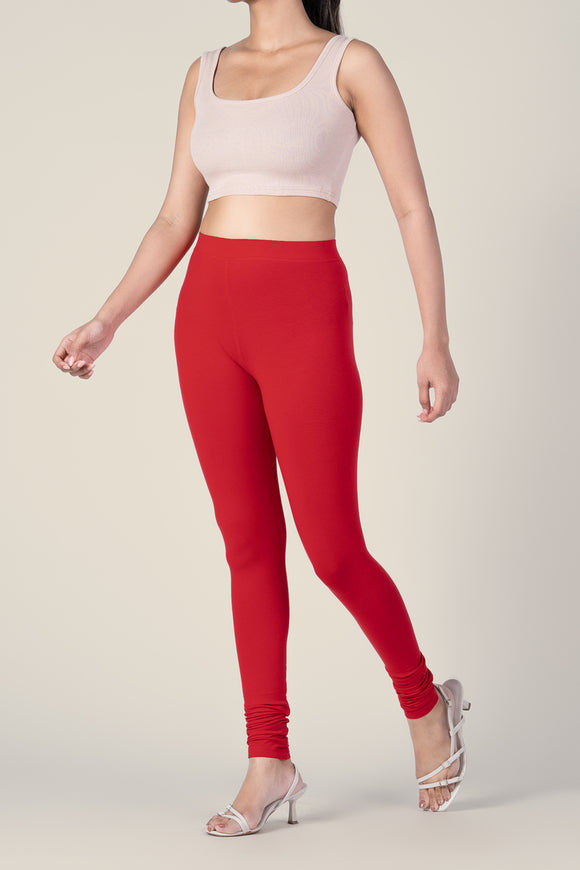 SlimFlow™ Candy Red Churidar Leggings