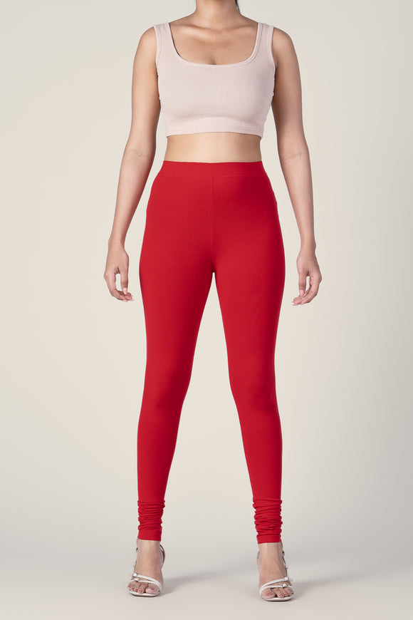 SlimFlow™ Candy Red Churidar Leggings