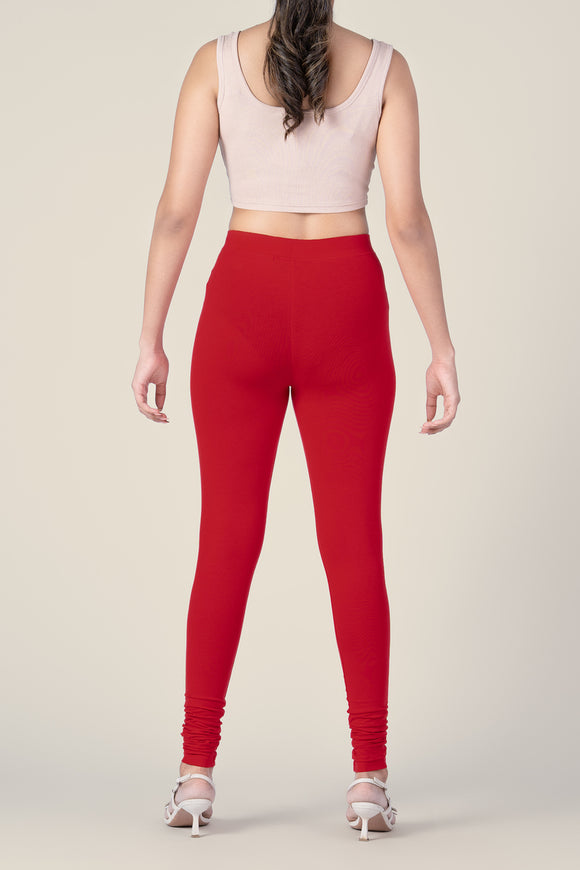 SlimFlow™ Candy Red Churidar Leggings