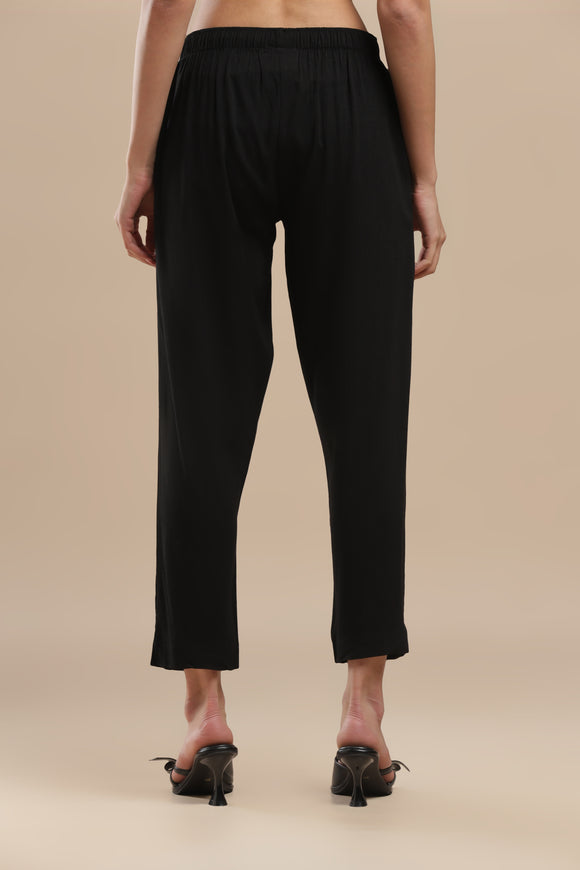 PureFlow™ Black Casual Kurti Stretch Pant