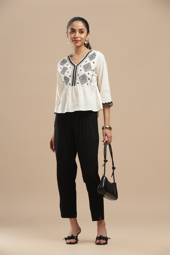 PureFlow™ Black Casual Kurti Stretch Pant