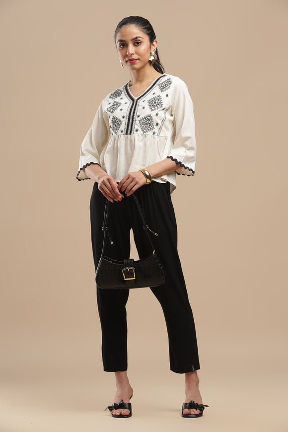 PureFlow™ Black Casual Kurti Stretch Pant