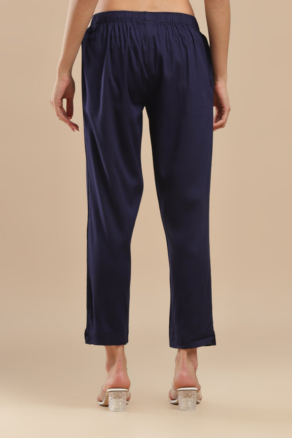 PureFlow™ Navy Casual Kurti Stretch Pant