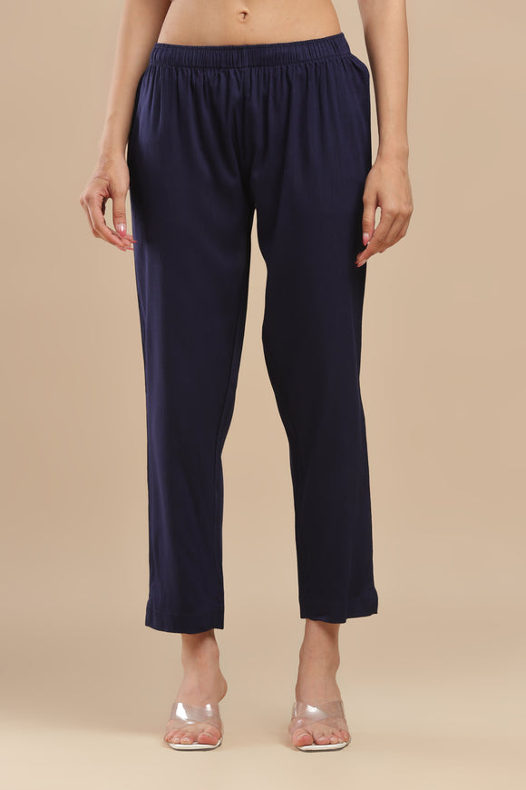 PureFlow™ Navy Casual Kurti Stretch Pant