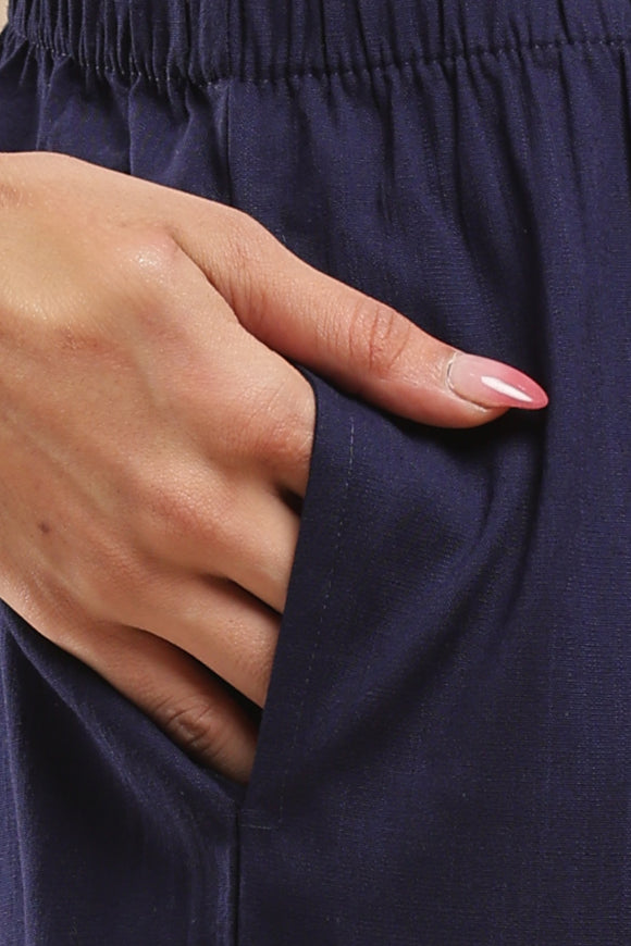 PureFlow™ Navy Casual Kurti Stretch Pant