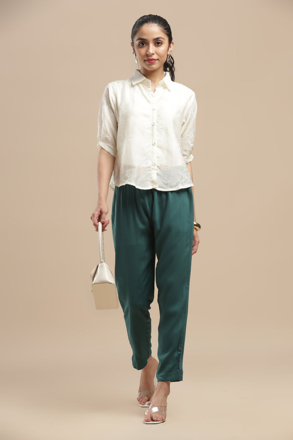 PureFlow™ Forest Green Casual Kurti Stretch Pant