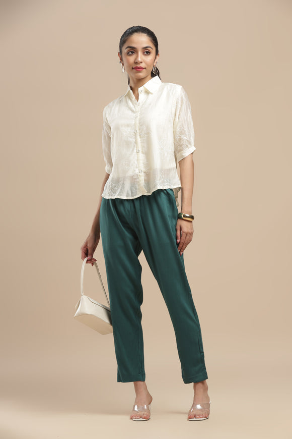 PureFlow™ Forest Green Casual Kurti Stretch Pant