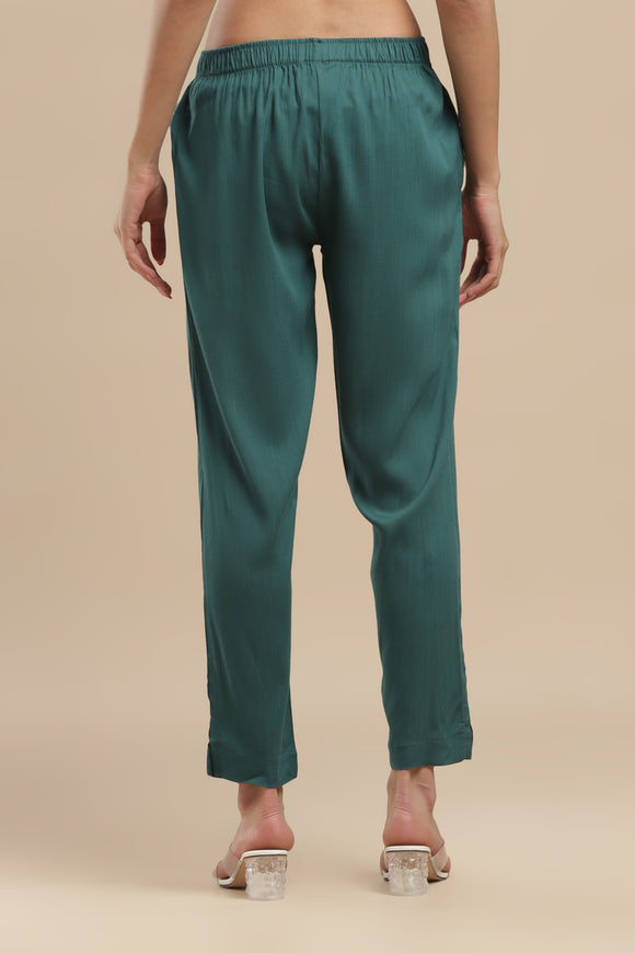 PureFlow™ Forest Green Casual Kurti Stretch Pant