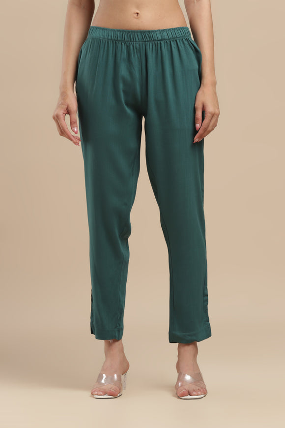 PureFlow™ Forest Green Casual Kurti Stretch Pant