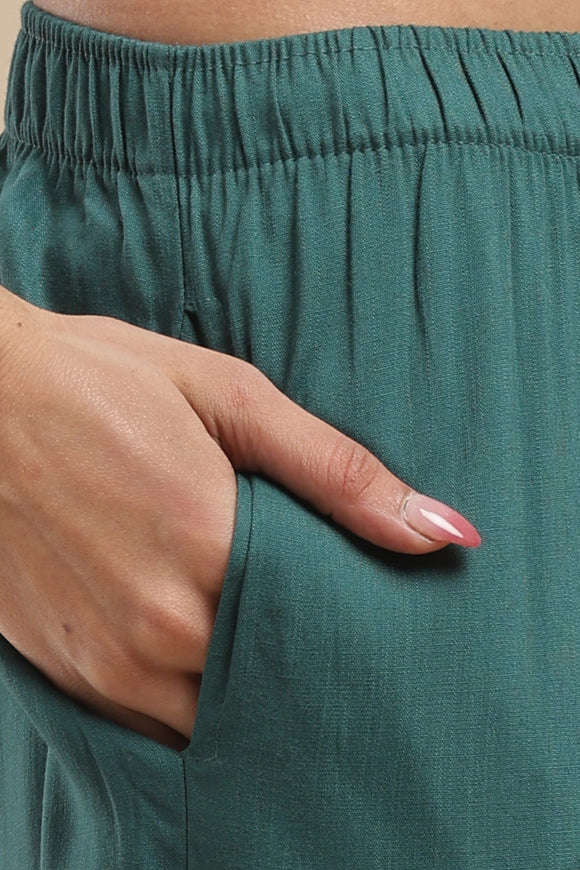 PureFlow™ Forest Green Casual Kurti Stretch Pant