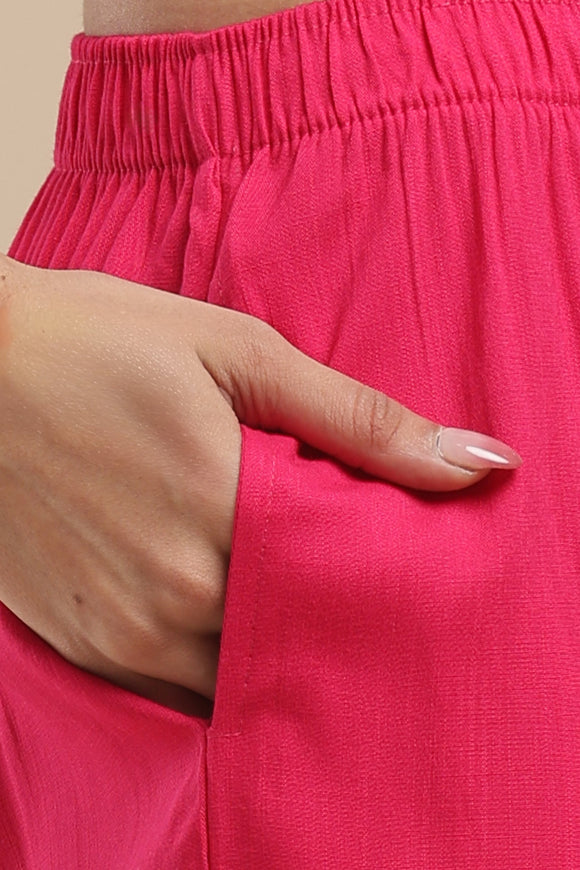 PureFlow™ Hot Pink Casual Kurti Stretch Pant