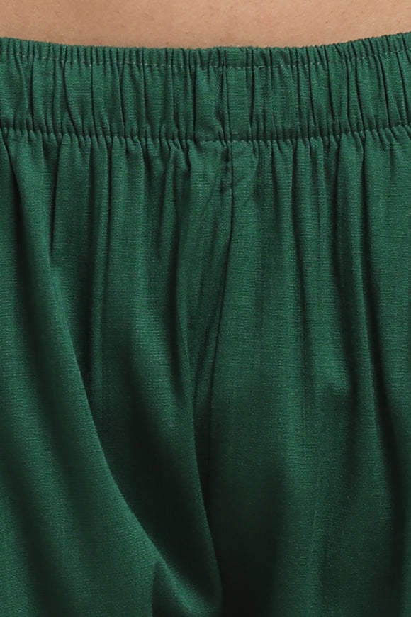 PureFlow™ Bottle Green Casual Kurti Stretch Pant