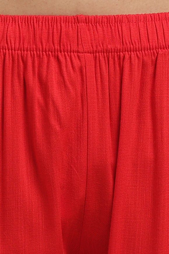 PureFlow™ Candy Red Casual Kurti Stretch Pant