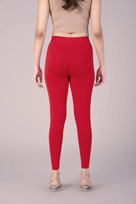 SlimFlow™ Candy Red Ankle Length Leggings