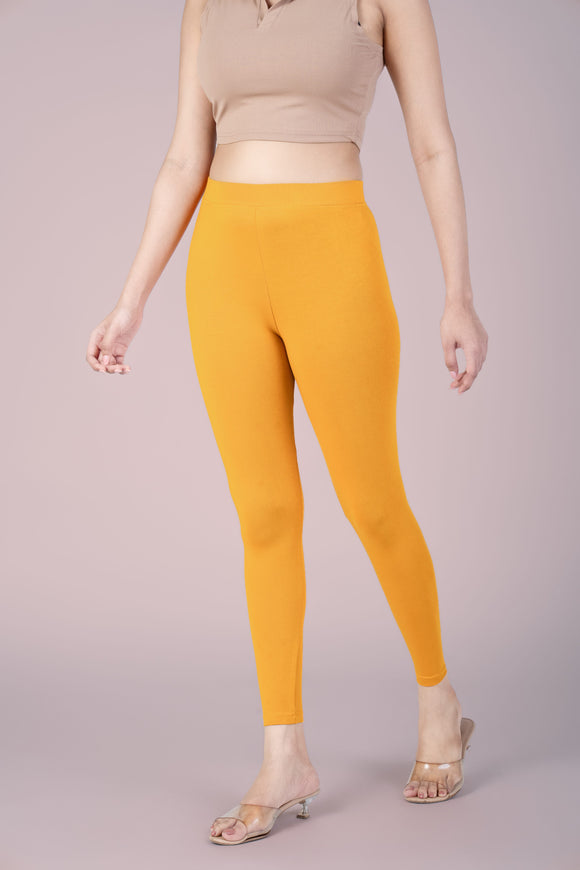 SlimFlow™ Golden Yellow Ankle Length Leggings