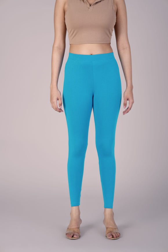 SlimFlow™ Turquoise Blue Ankle Length Leggings