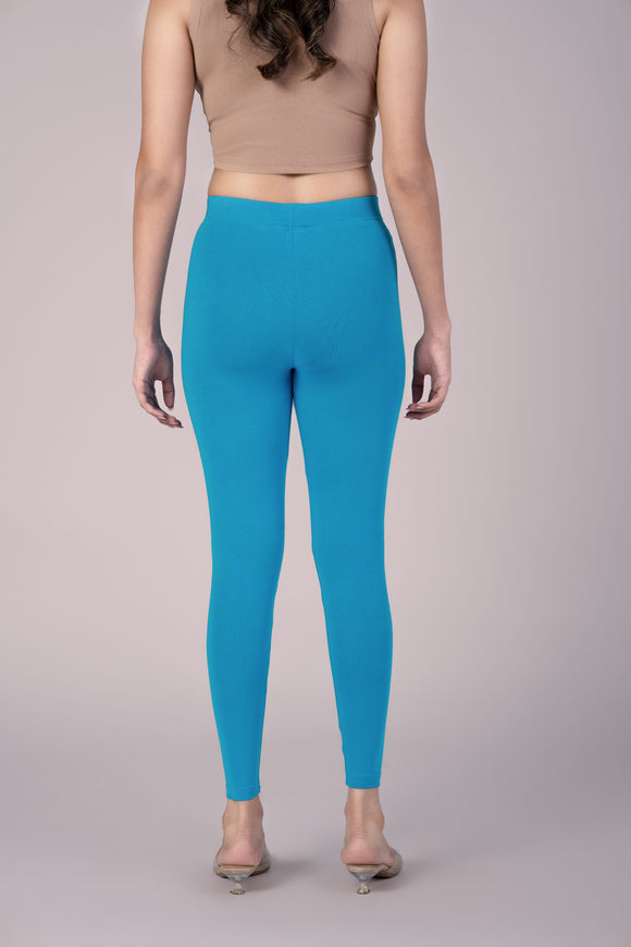 SlimFlow™ Turquoise Blue Ankle Length Leggings