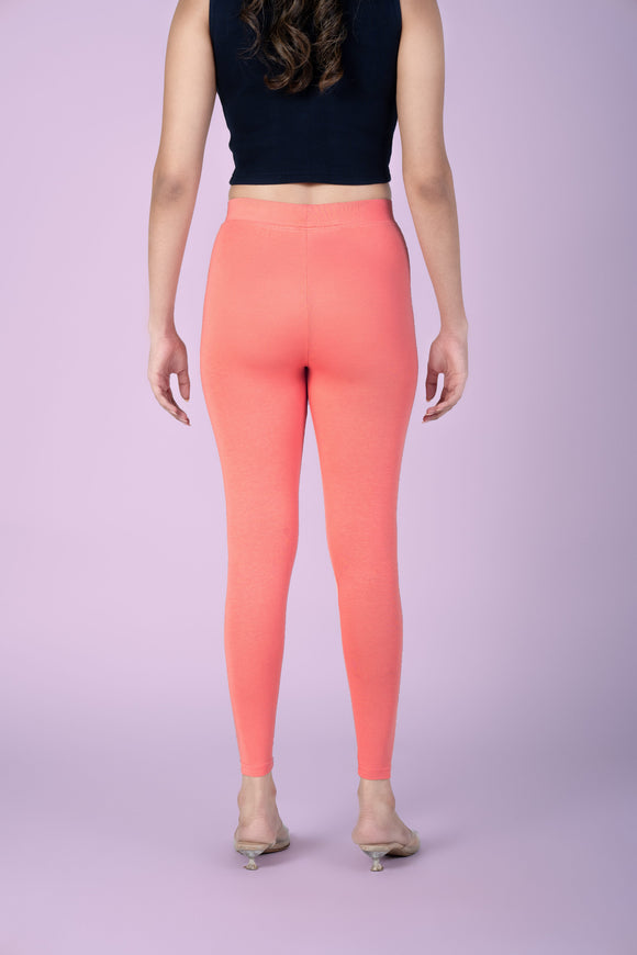 SlimFlow™ Peach Ankle Length Leggings