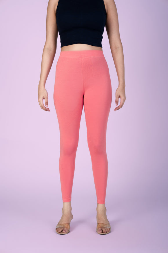 SlimFlow™ Light Coral Ankle Length Leggings