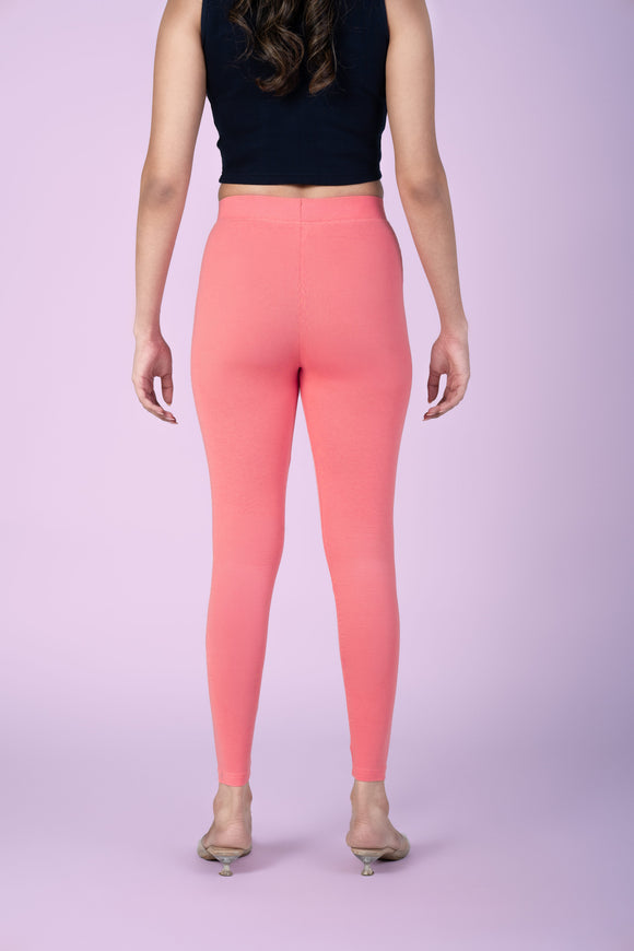 SlimFlow™ Light Coral Ankle Length Leggings