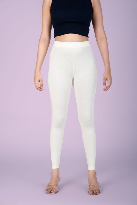 SlimFlow™ Cream Ankle Length Leggings