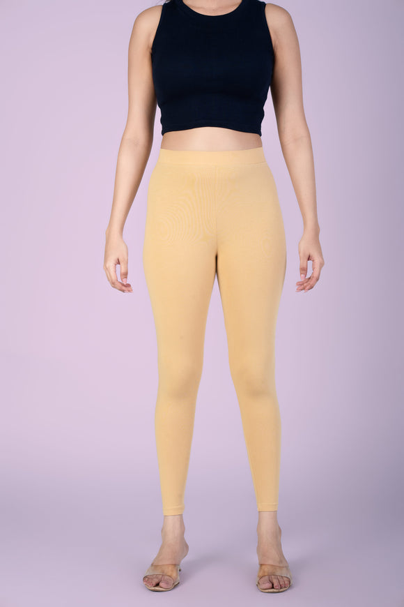 SlimFlow™ Beige Ankle Length Leggings