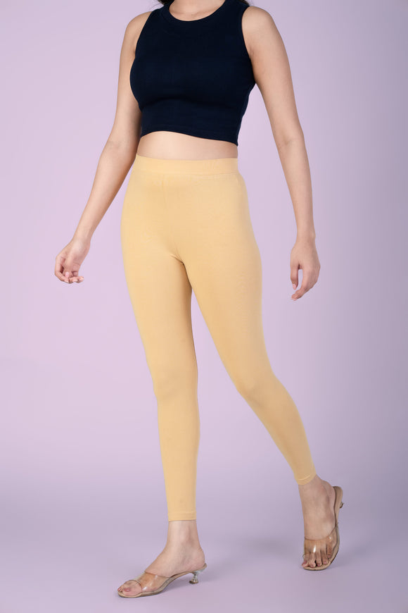 SlimFlow™ Beige Ankle Length Leggings