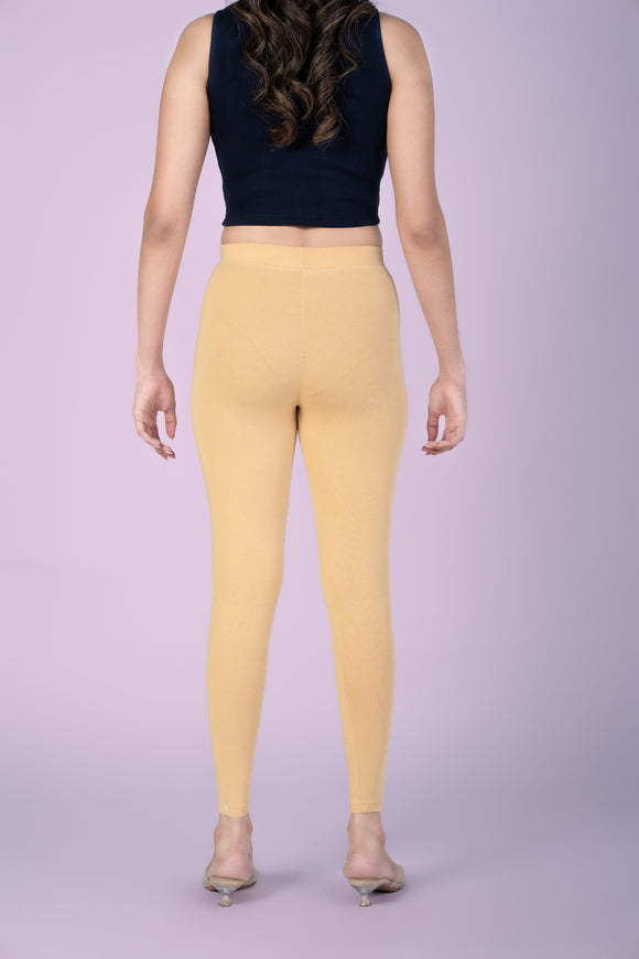 SlimFlow™ Beige Ankle Length Leggings