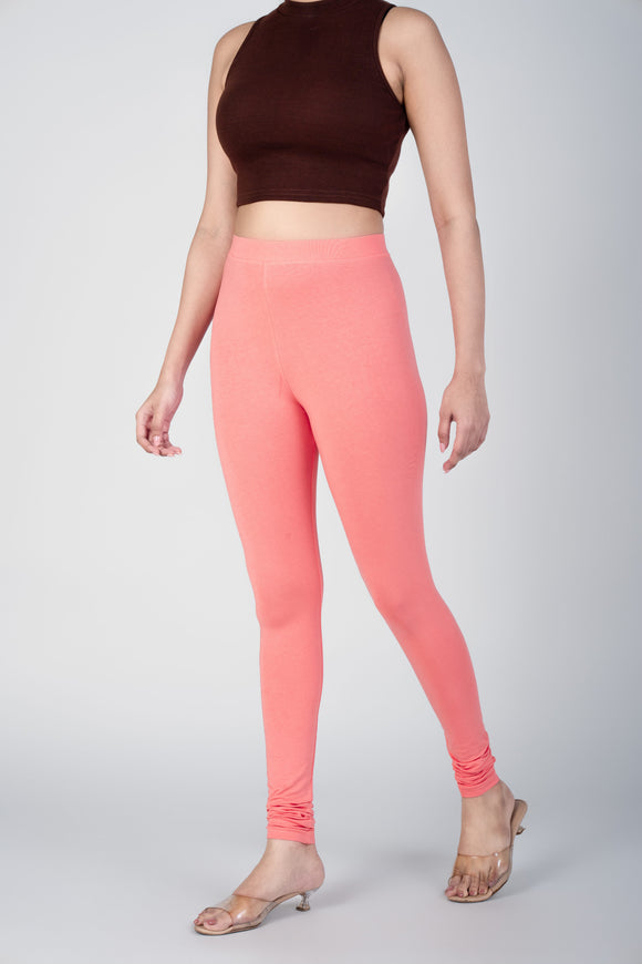 SlimFlow™ Light Coral Churidar Leggings