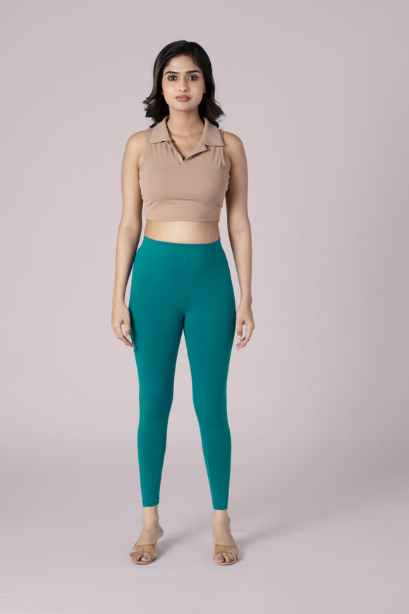 SlimFlow™ Petrol Blue Ankle Length Leggings