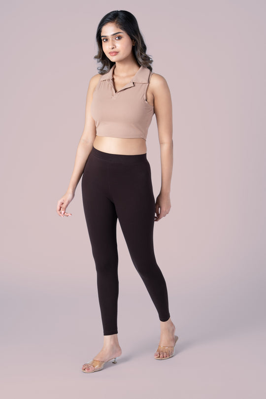 SlimFlow™ Coffee Ankle Length Leggings