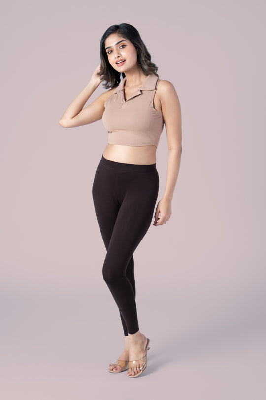 SlimFlow™ Coffee Ankle Length Leggings