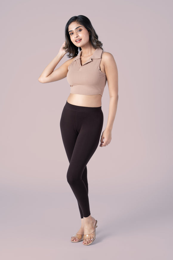 SlimFlow™ Coffee Ankle Length Leggings