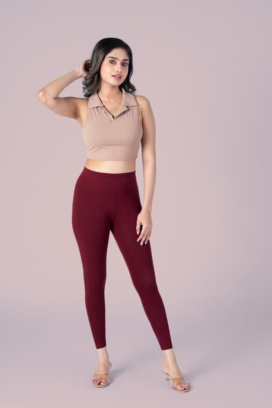SlimFlow™ Rose Wood Ankle Length Leggings