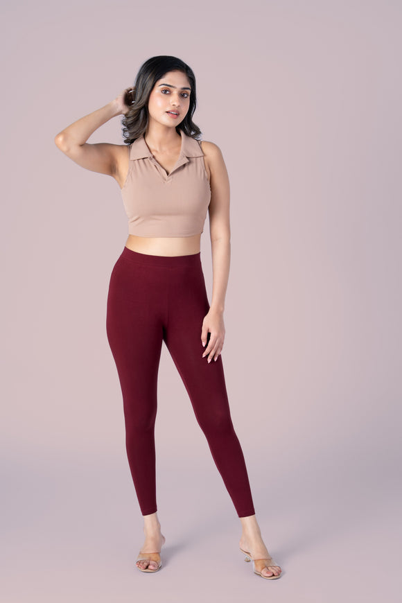SlimFlow™ Rose Wood Ankle Length Leggings