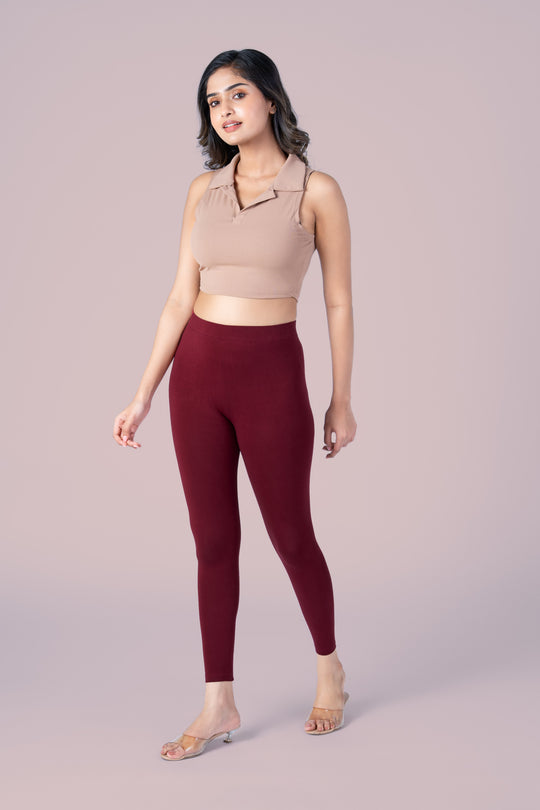 SlimFlow™ Rose Wood Ankle Length Leggings