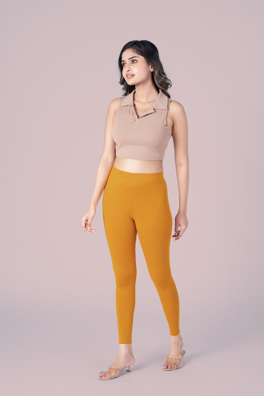 SlimFlow™ Mustard Ankle Length Leggings