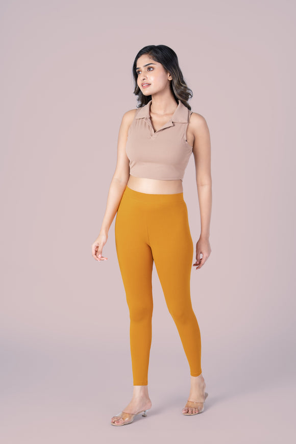 SlimFlow™ Mustard Ankle Length Leggings
