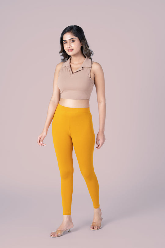 SlimFlow™ Golden Yellow Ankle Length Leggings